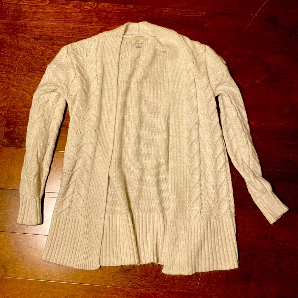 A New Day White Knit Cardigan. Barely worn, like new!!